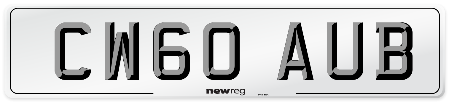 CW60 AUB Number Plate from New Reg